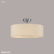 DK0692  Baymont 45cm, Semi Flush 3 Light Polished Chrome, Ivory Pearl/White